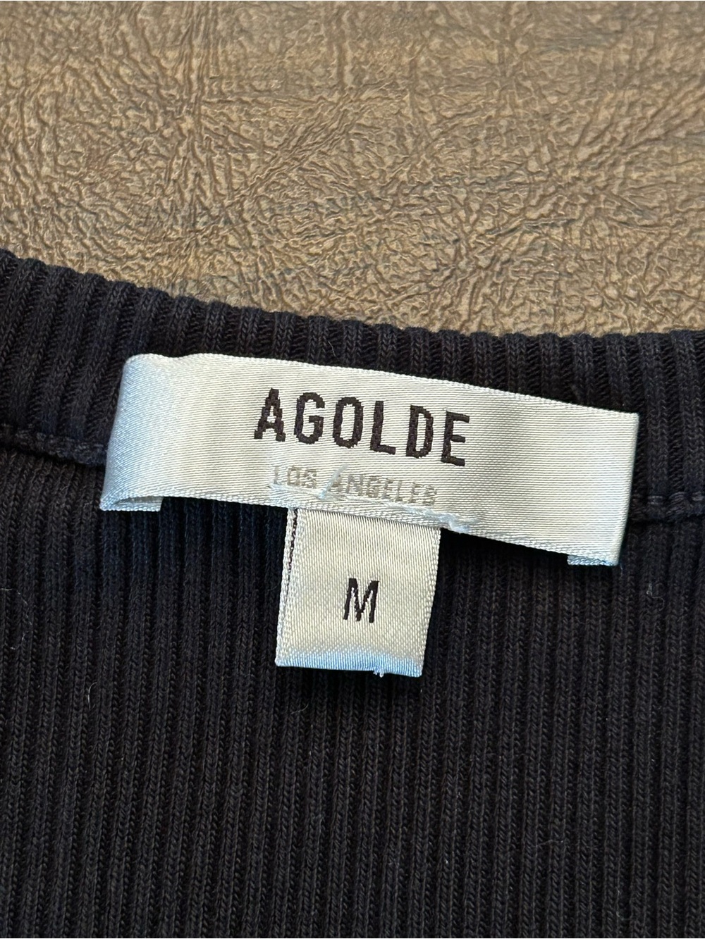 Agolde Black Ribbed Tank Top - Picture 6 of 9